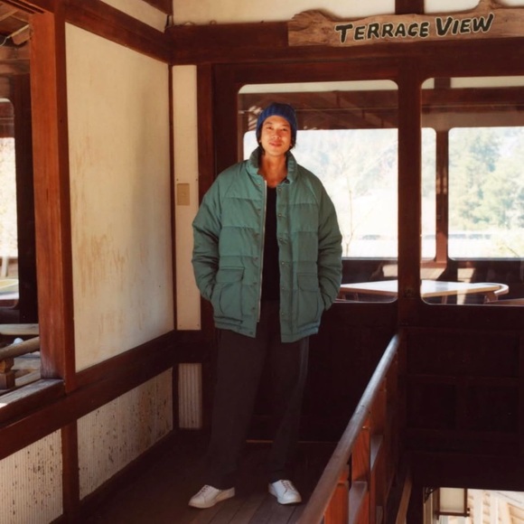 Men's Vintage Nylon Quilted Green Puffer Boxy Ski Wear Winter Coat - Picture 2 of 11